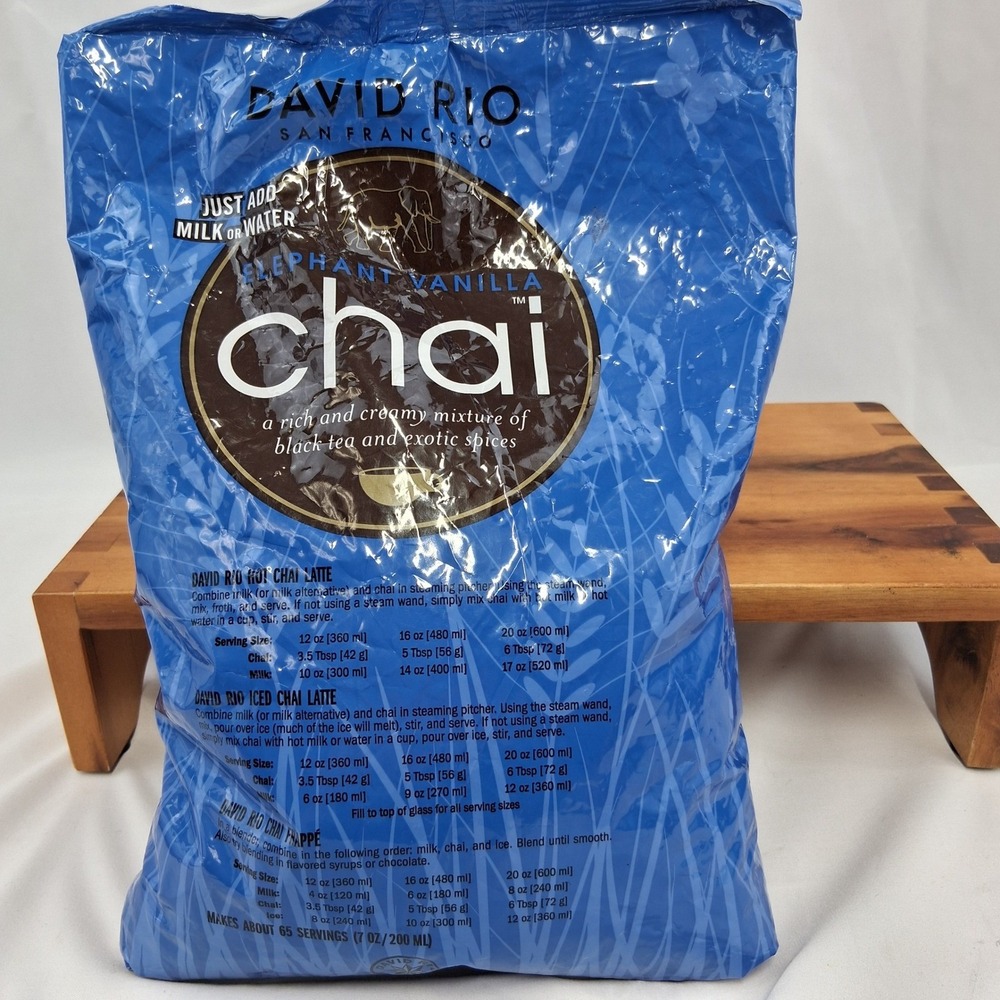Vanilla Chai Tea David Rio Elephant Vanilla Mix 4lb Bulk Bag 65 Servings Powder